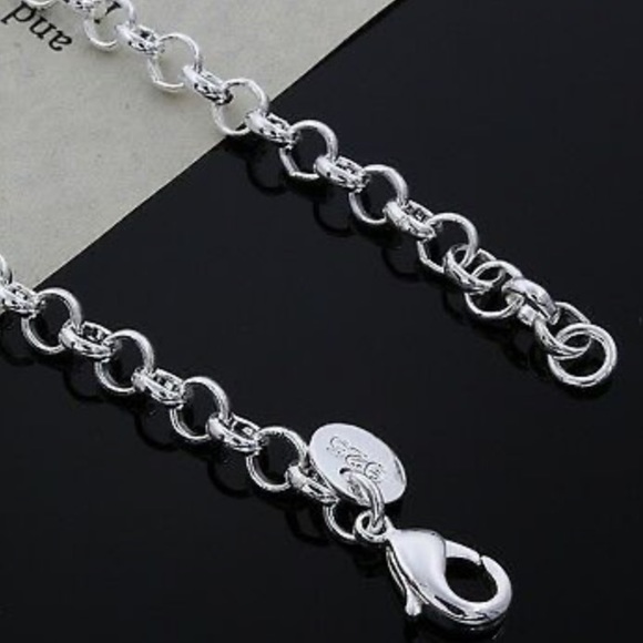 925 Sterling Solid cute wedding silver Bracelet - Picture 4 of 4